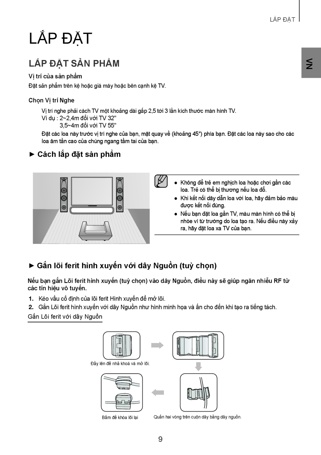 Samsung TW-H5500/XV manual Lắp Đặt Sản Phẩm, ++Cách lắp đặt sản phẩm 