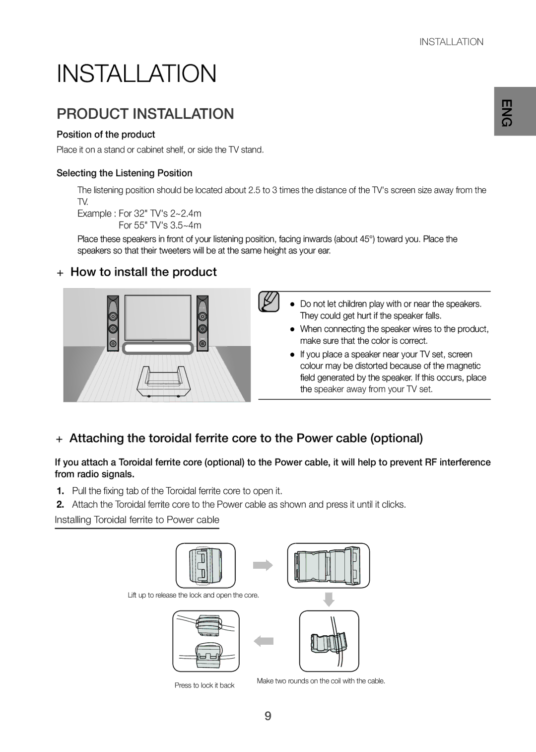 Samsung TW-H5500/XV manual Product Installation, ++How to install the product 