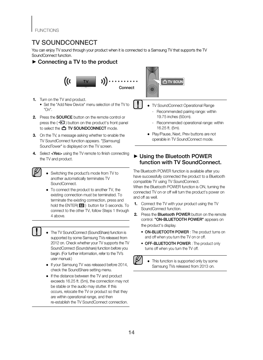 Samsung TW-J5500/ZF manual TV Soundconnect, ++Connecting a TV to the product 