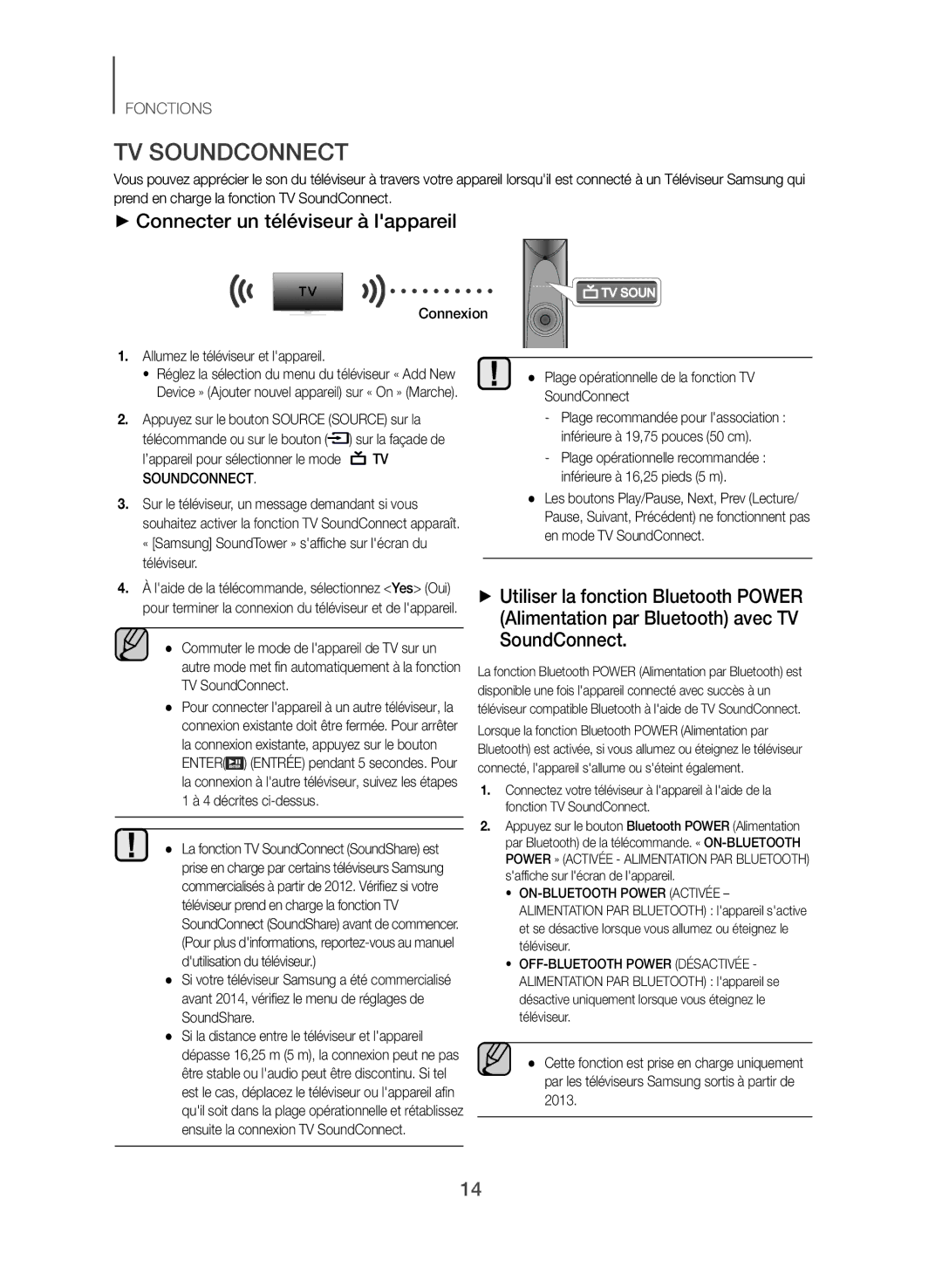 Samsung TW-J5500/ZF manual ++Connecter un téléviseur à lappareil, Connexion Allumez le téléviseur et lappareil 