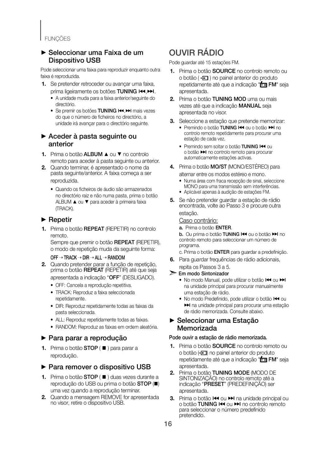 Samsung TW-J5500/ZF manual Ouvir Rádio 