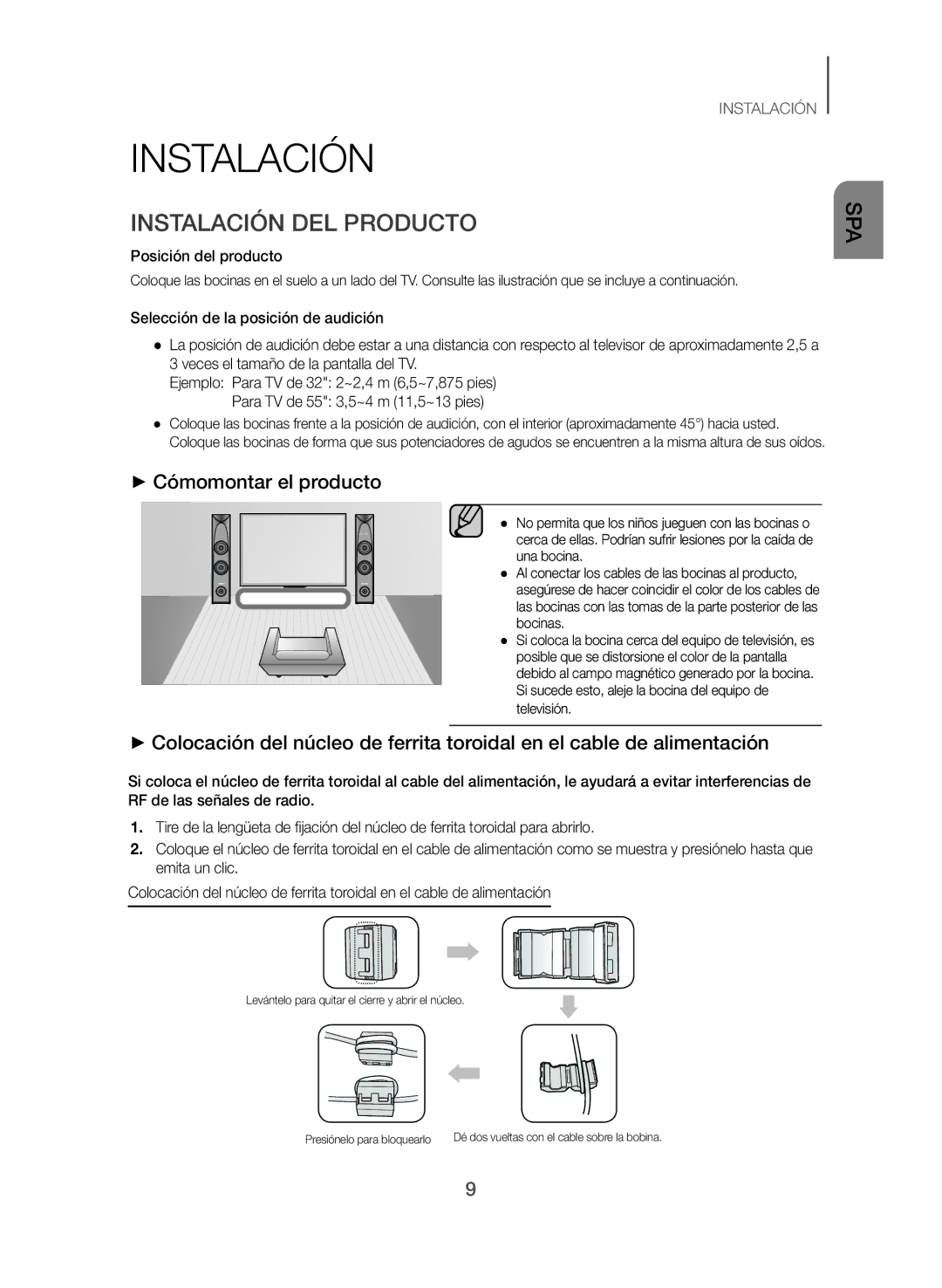 Samsung TW-J5500/ZF manual Instalación DEL Producto, ++Cómomontar el producto, Posición del producto, Televisión 