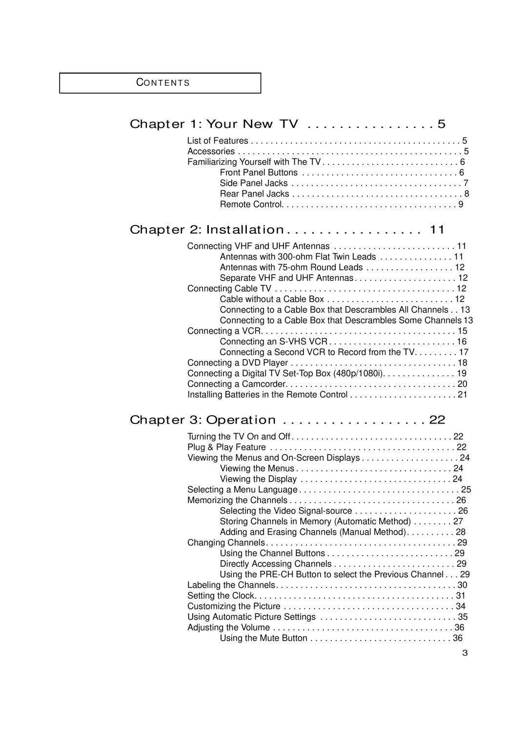 Samsung TX-N2668WH manual Your New TV, Installation, Operation 