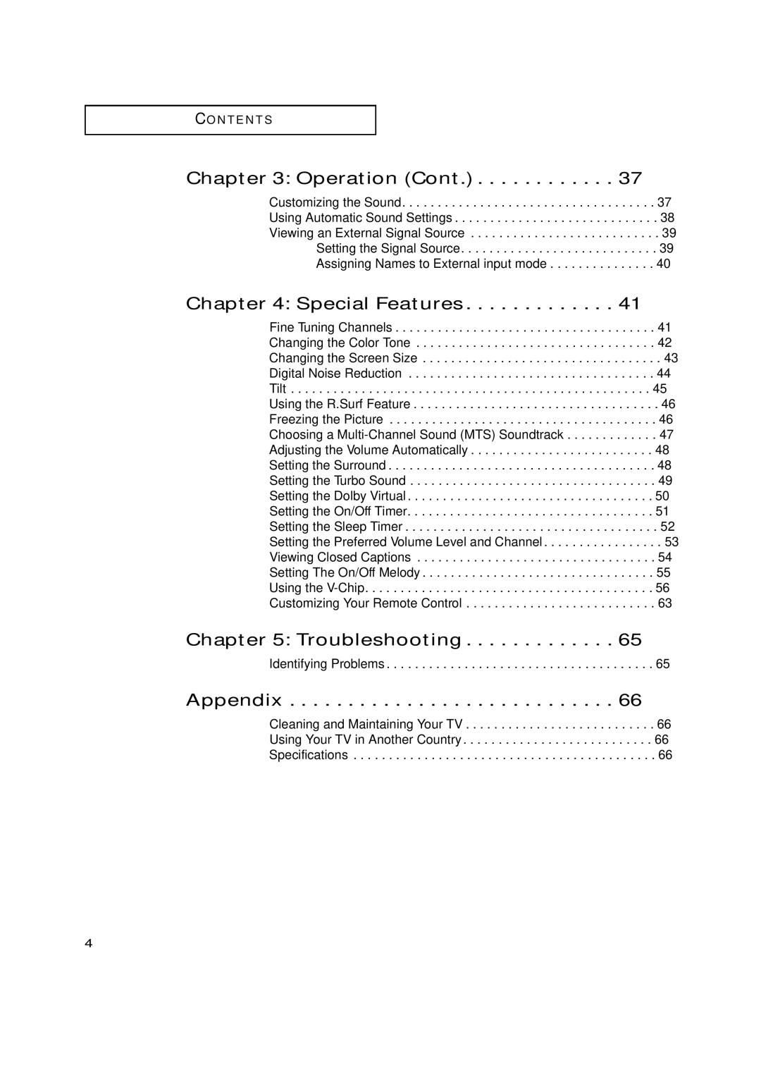 Samsung TX-N2668WH manual Special Features, Troubleshooting, Appendix 