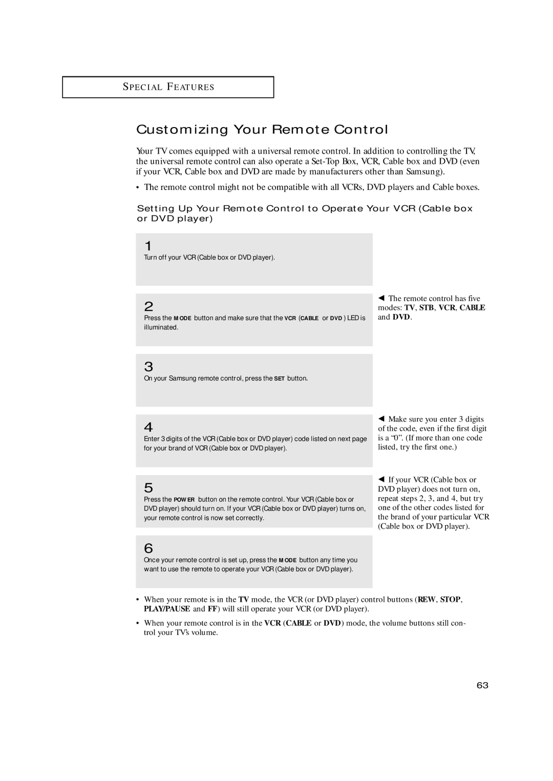 Samsung TX-N2668WH manual Customizing Your Remote Control 