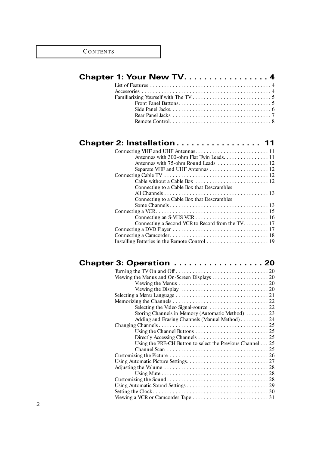 Samsung TX P2036, TX P2030, TX P2034, TX-P2028, TX-P2030, TX-P2034, TX-P2036 manual Your New TV, Installation, Operation 