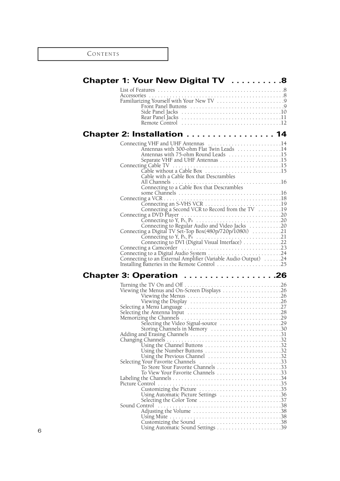 Samsung TX P3075WH, TX P2670WH, TX P3071WH manual Your New Digital TV, Installation, Operation 