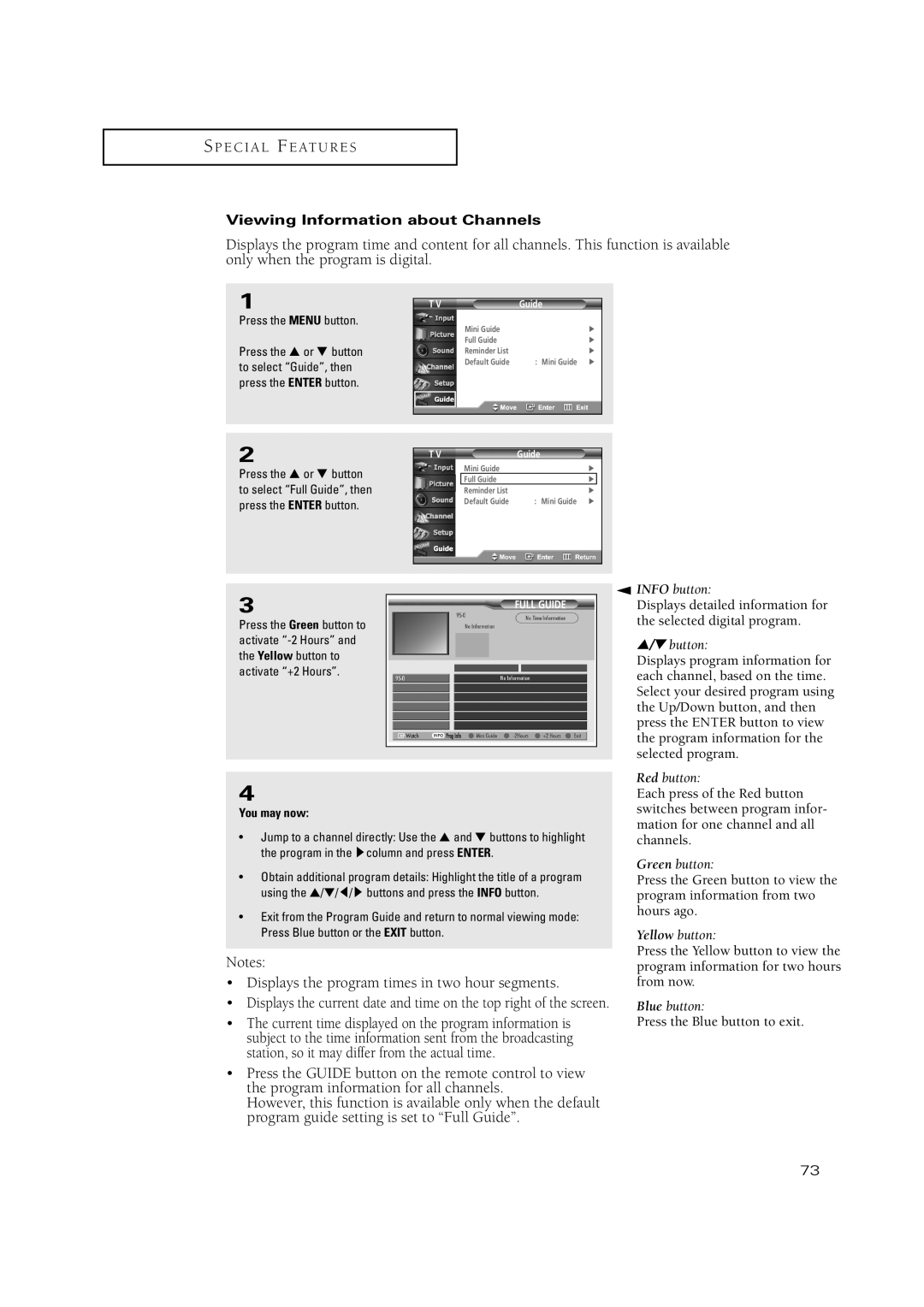 Samsung TX P3071WH, TX P2670WH, TX P3075WH manual Viewing Information about Channels, Button 