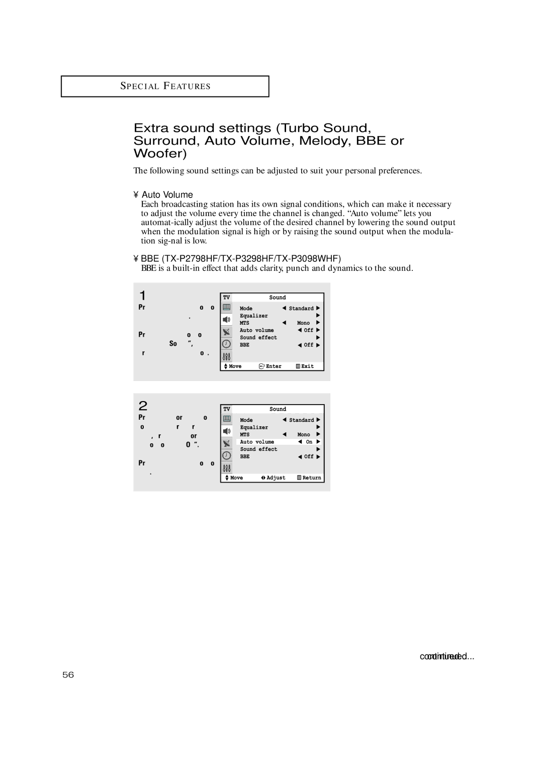 Samsung TX-P3234HF, TX-P3271HF, TX-P2771HF, TX-P3245FP, TX-P3275HF, TX-P3298HF, TX-P3098WHF, TX-P3075WHF, TX-P3071WHF Auto Volume 