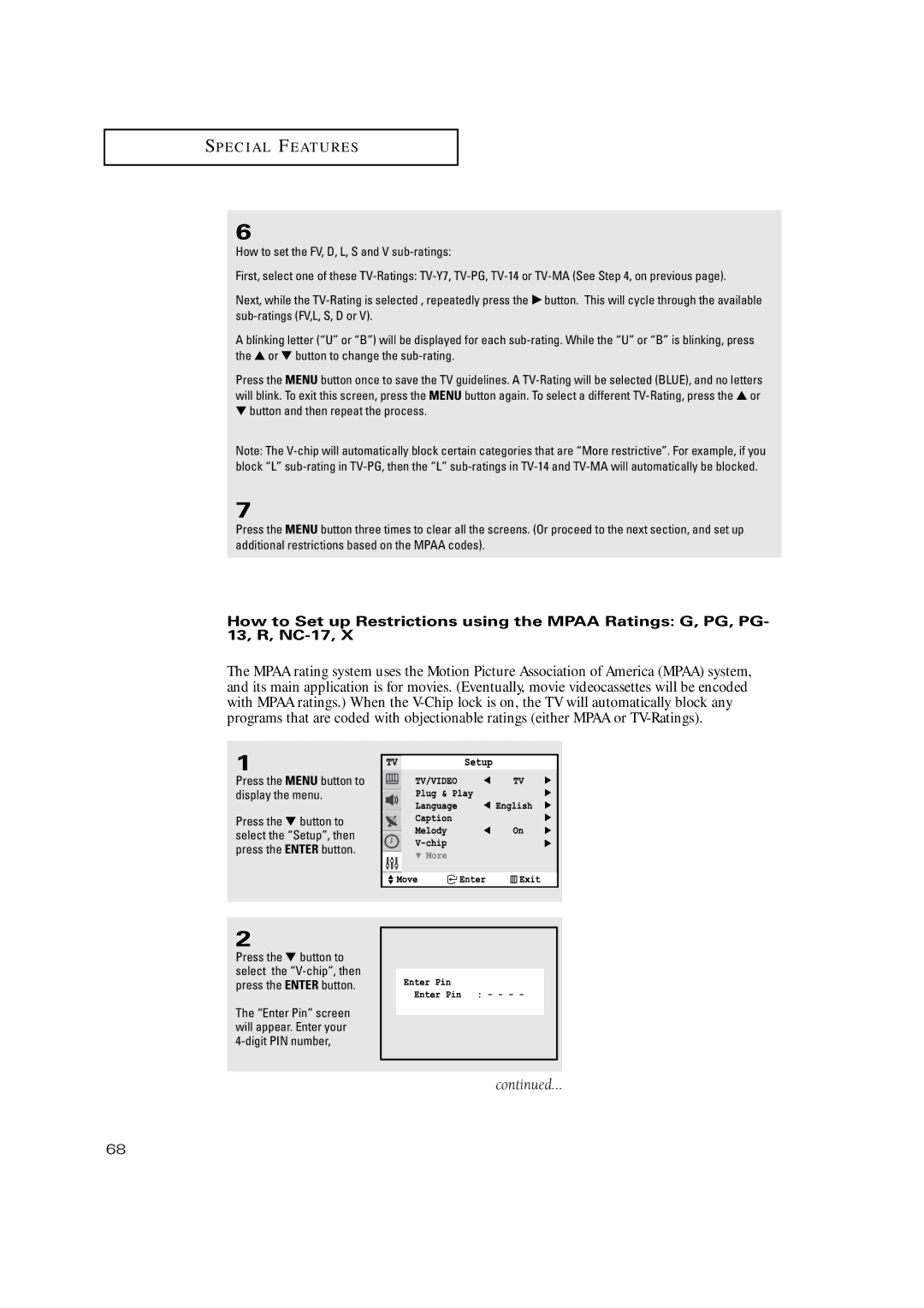 Samsung TX-P3275HF, TX-P3271HF, TX-P2771HF, TX-P3245FP manual Enter Pin screen will appear. Enter your 4-digit PIN number 