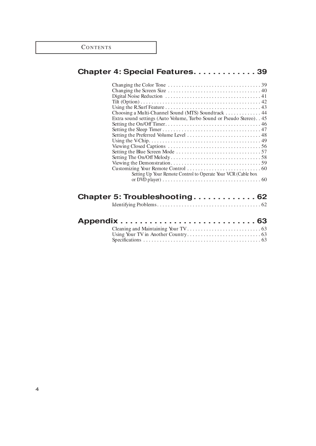 Samsung TX-R2728 manual Special Features, Troubleshooting, Appendix 