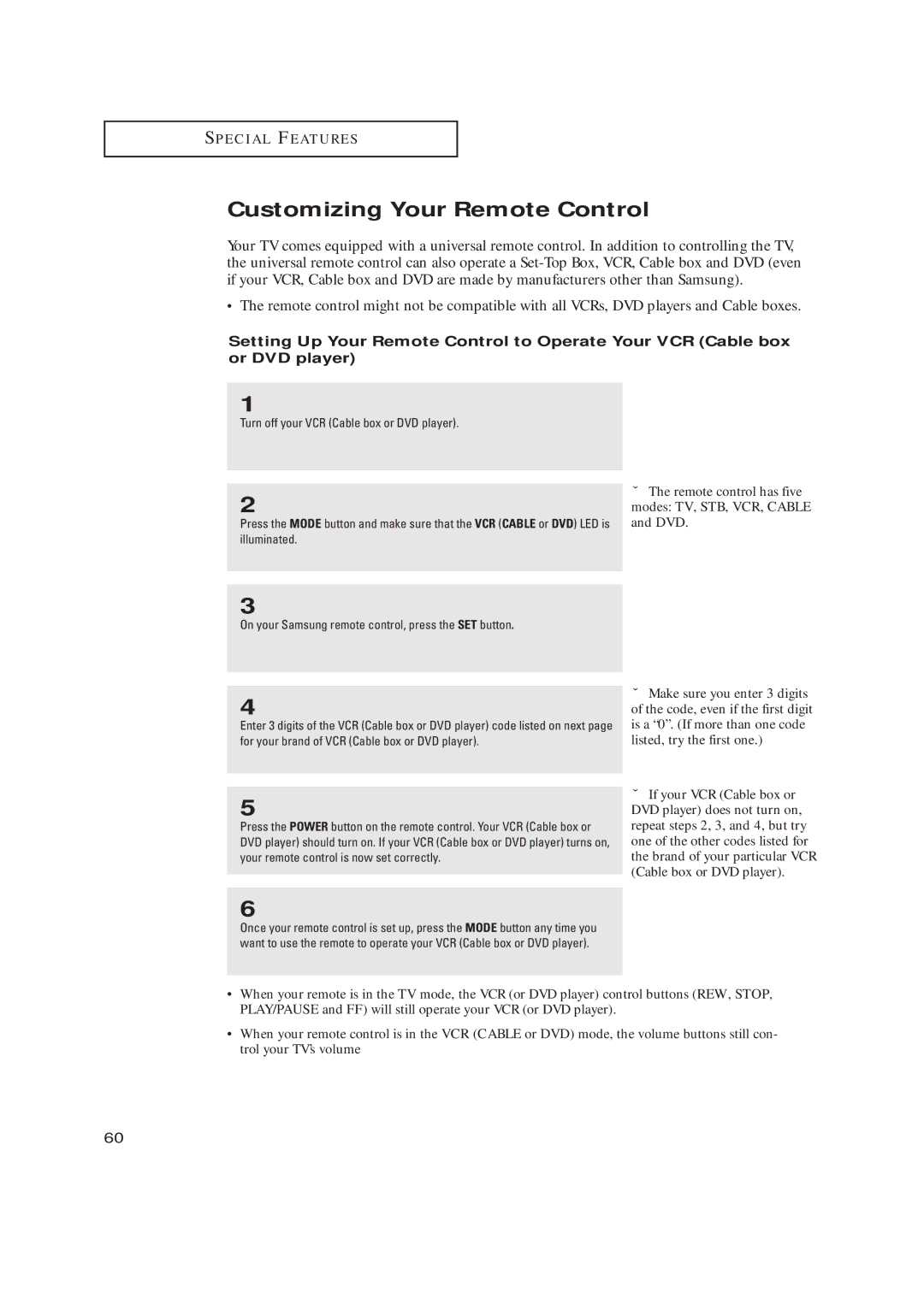 Samsung TX-R2728 manual Customizing Your Remote Control 