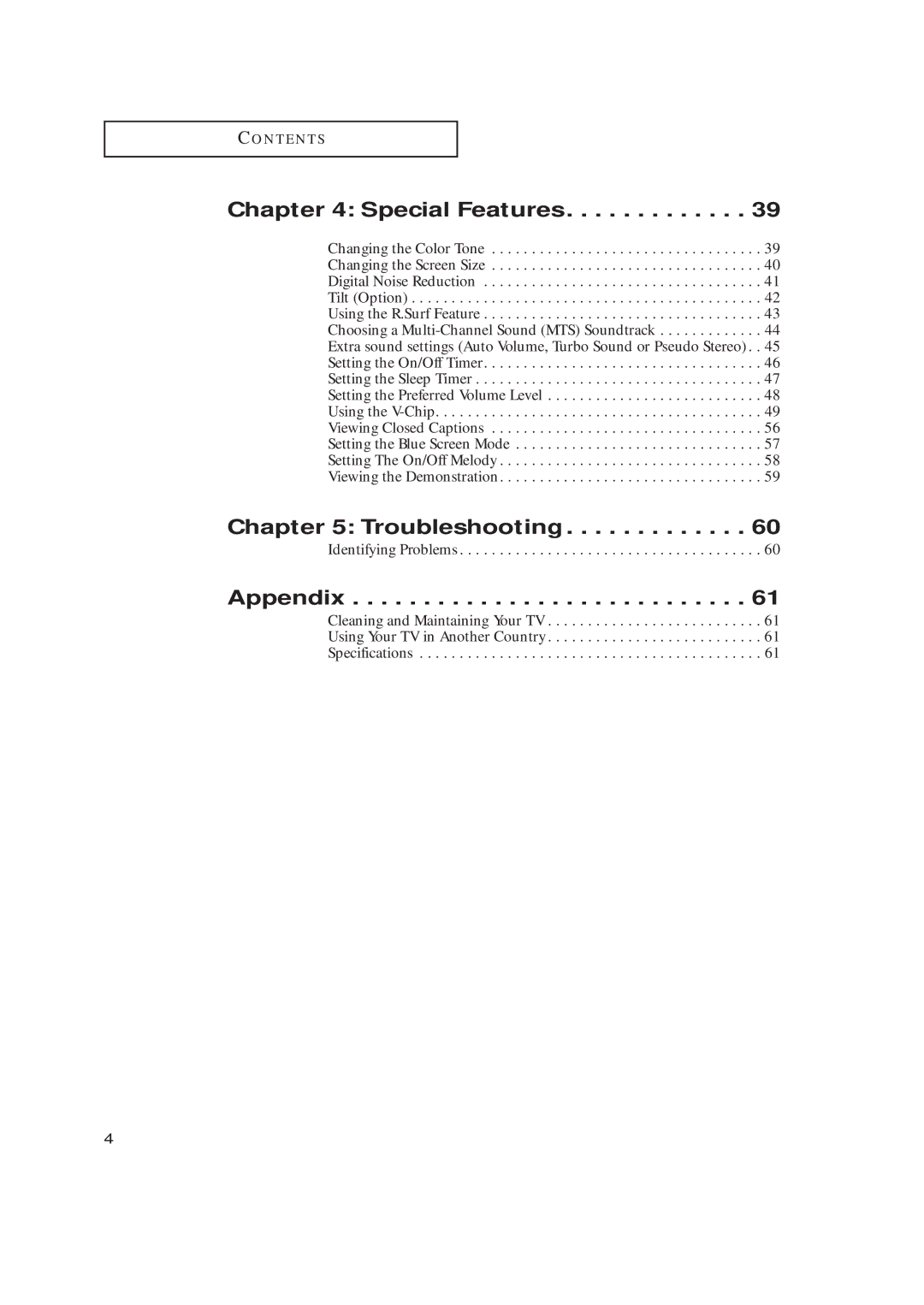 Samsung TX-R2734 manual Special Features, Troubleshooting, Appendix 