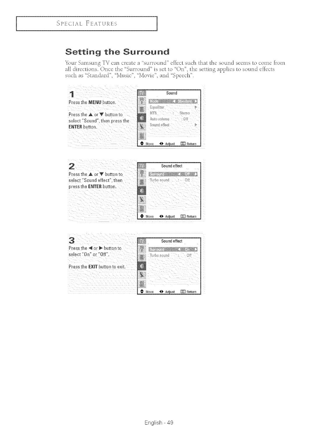 Samsung TX-R2764 manual Press the EX button to exit 