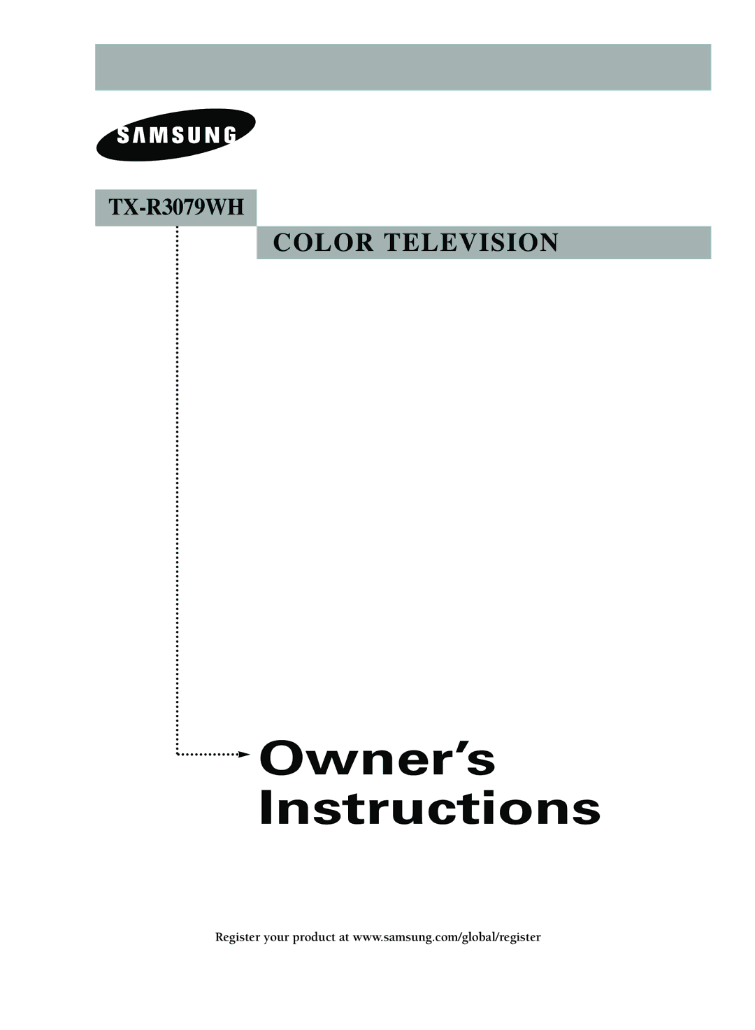 Samsung TX R3079WH manual Owner’s Instructions 