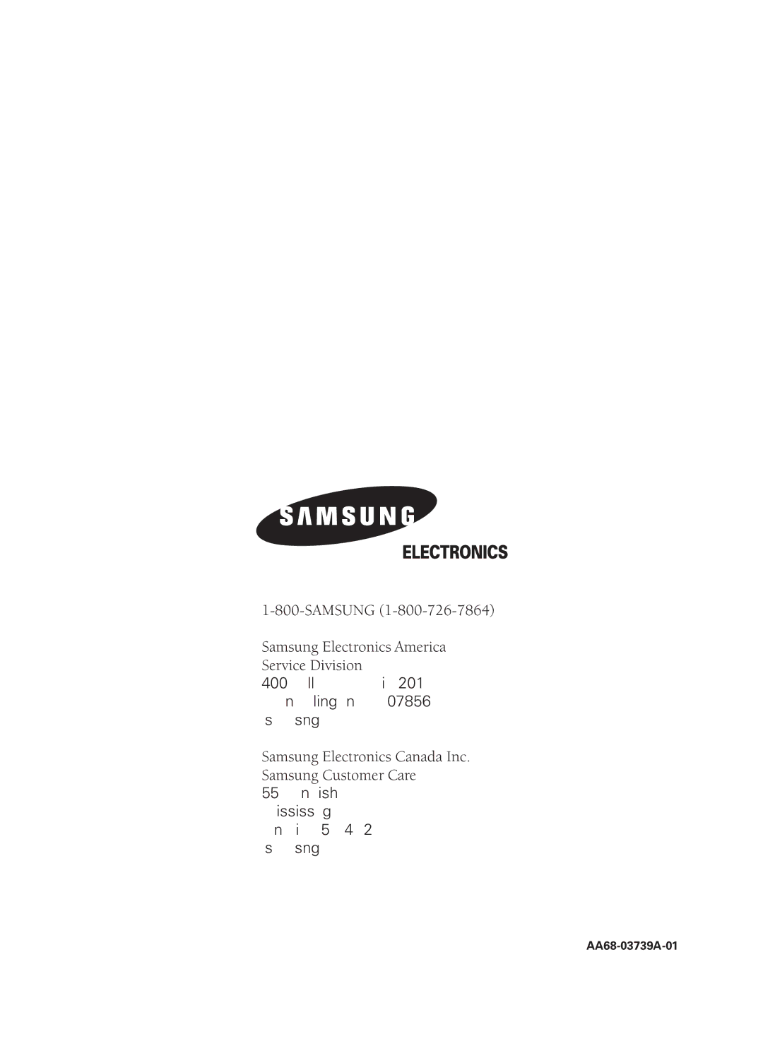 Samsung TX R3080WH manual AA68-03739A-01 