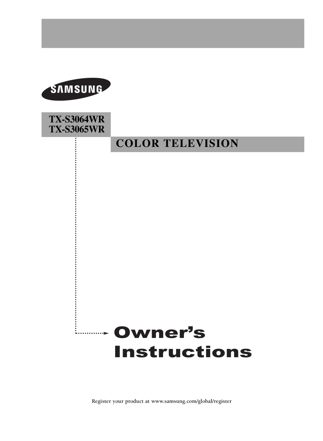 Samsung TX-S3064WR, TX-S3065WR manual Owner’s Instructions 