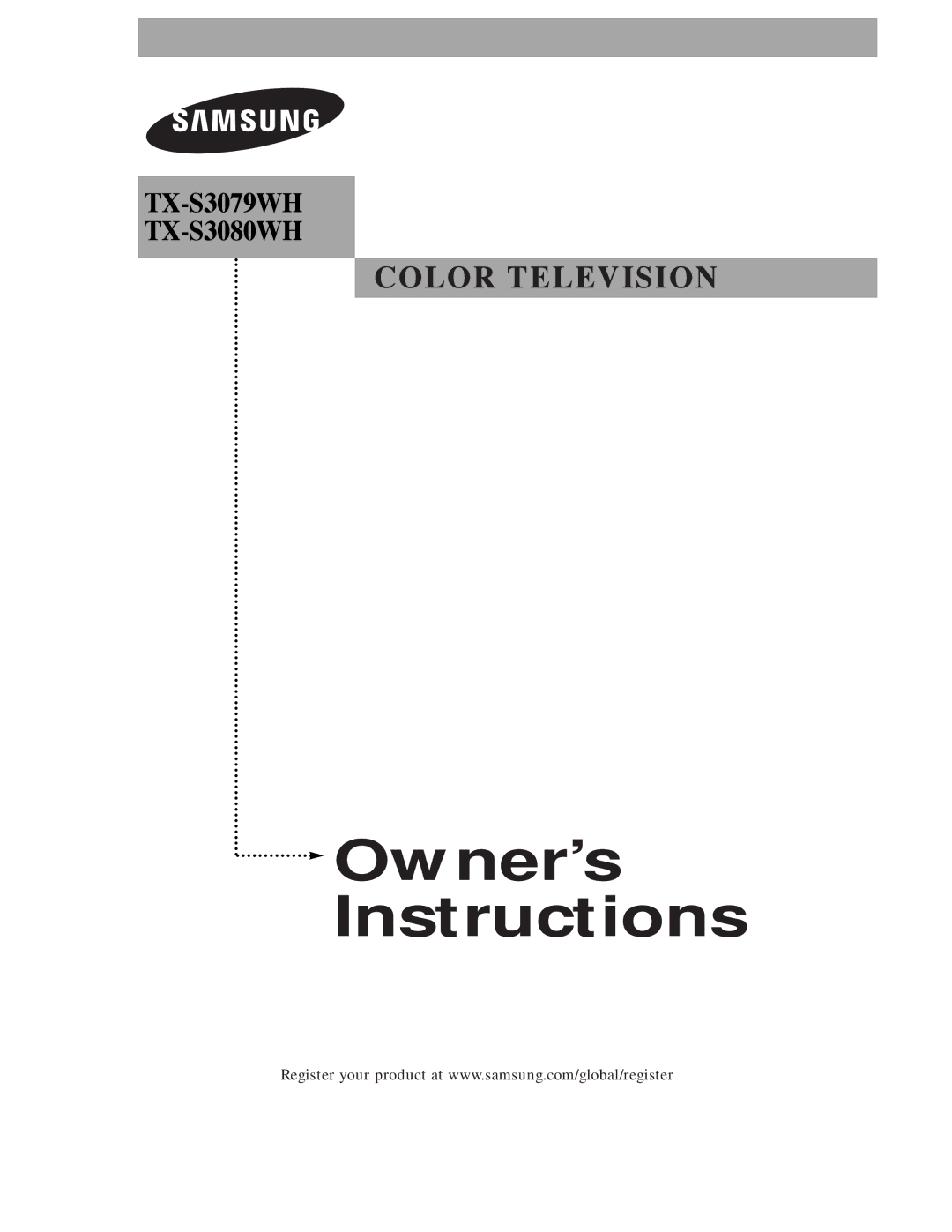 Samsung TX-S3079WH, TX-S3080WH, TX S3080WH manual Owner’s Instructions 