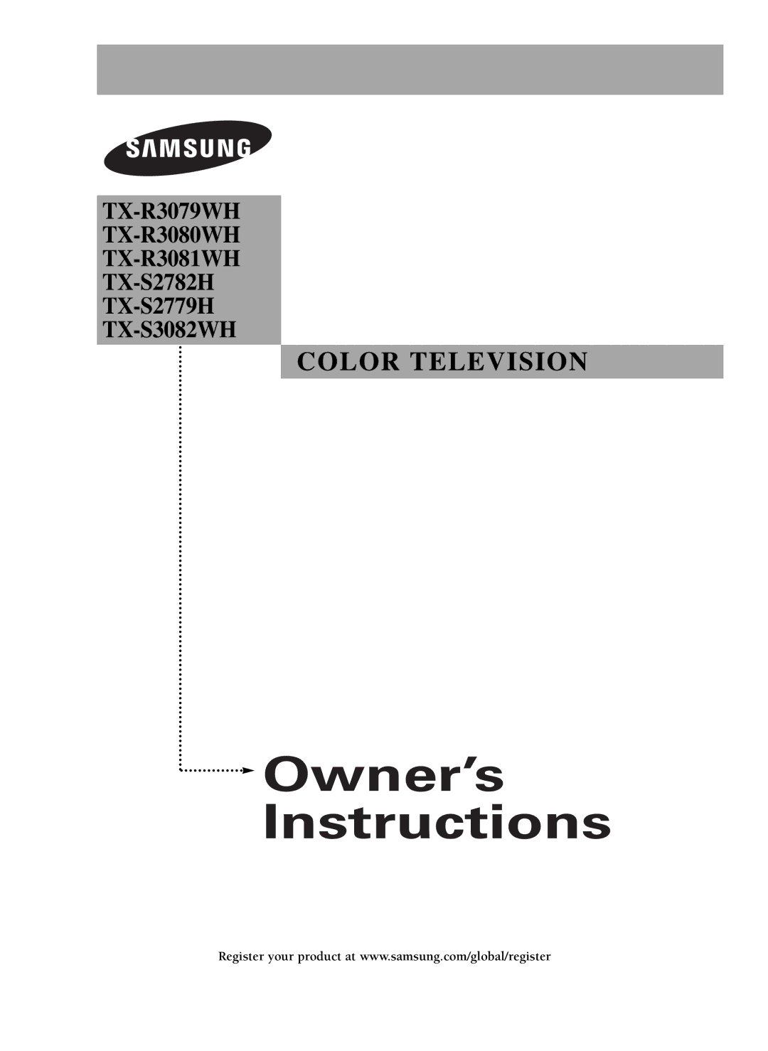 Samsung TX S2782H, TX S3082WH, TX-S2779H manual Owner’s Instructions 