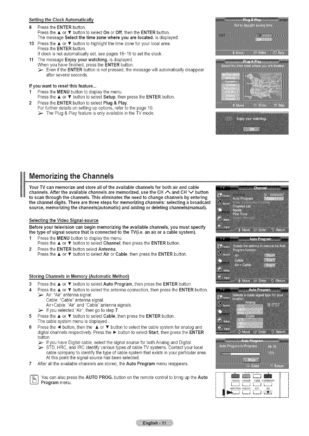 Samsung TX-T2791H manual Memorizing the Channels 