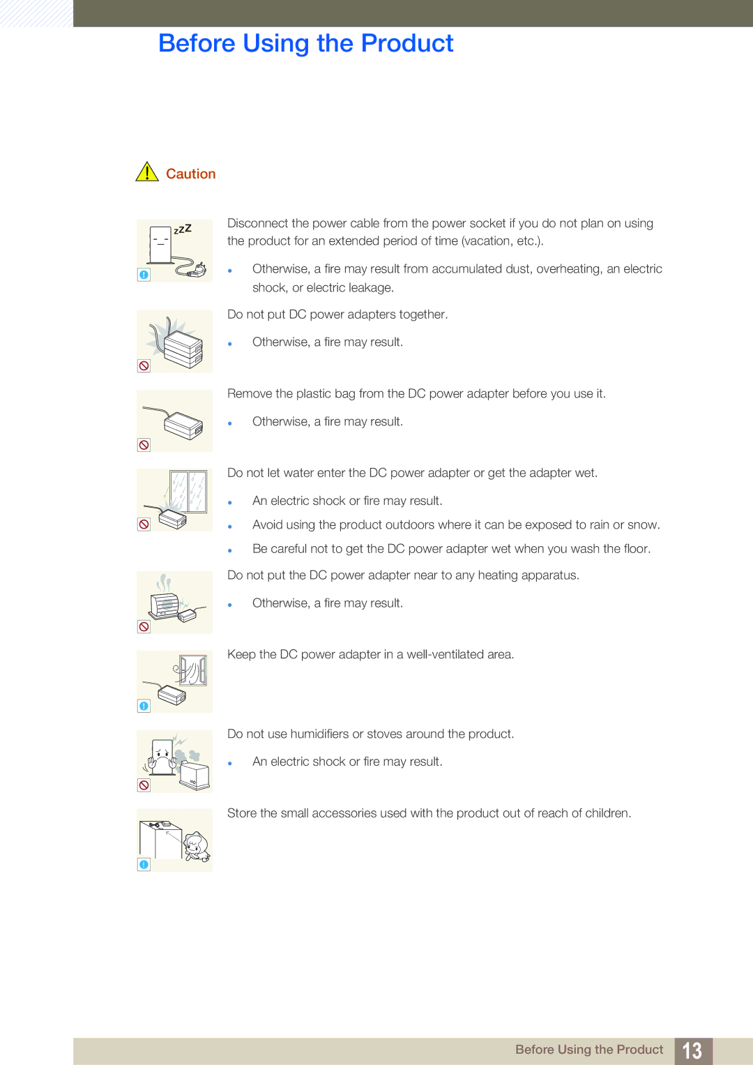 Samsung TX-WN user manual Product for an extended period of time vacation, etc 