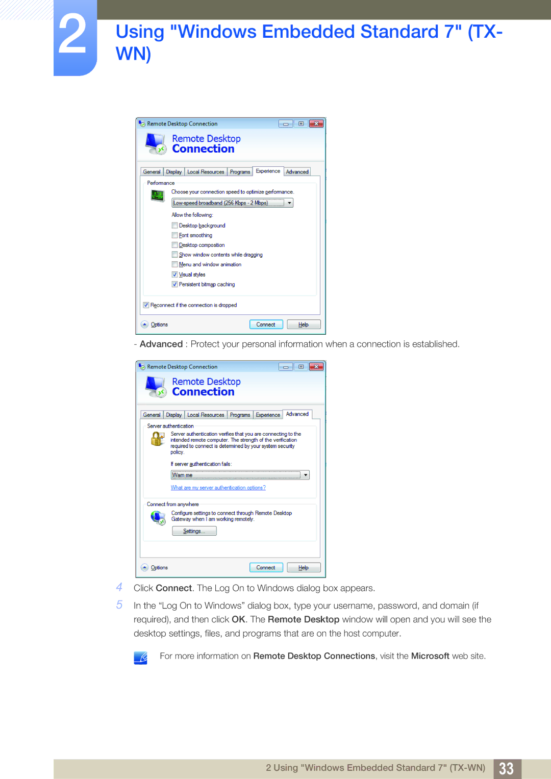 Samsung TX-WN user manual UsingWN Windows Embedded Standard 7 TX 