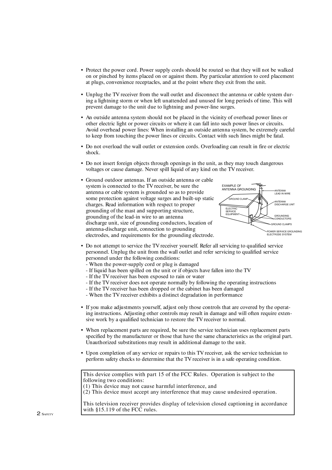 Samsung TXM 1491F manual Example Antenna Grounding 