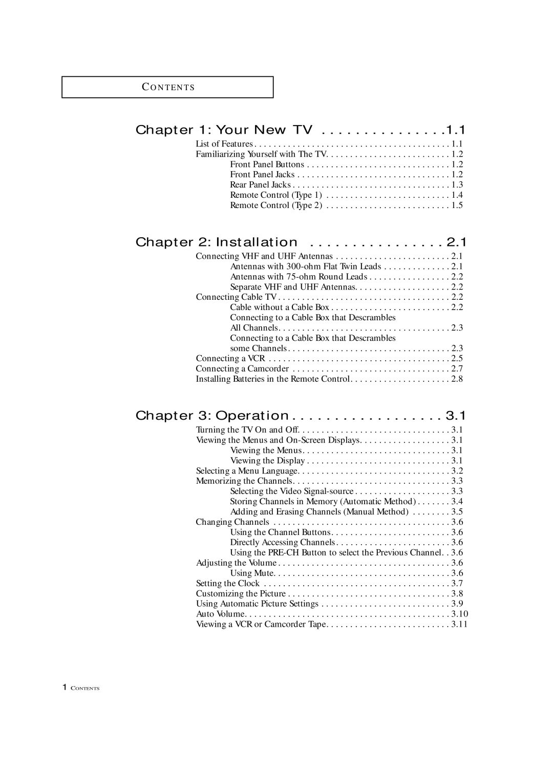 Samsung TXM 1997, TXM 1967, TXM 1367 manual Your New TV, Installation, Operation 