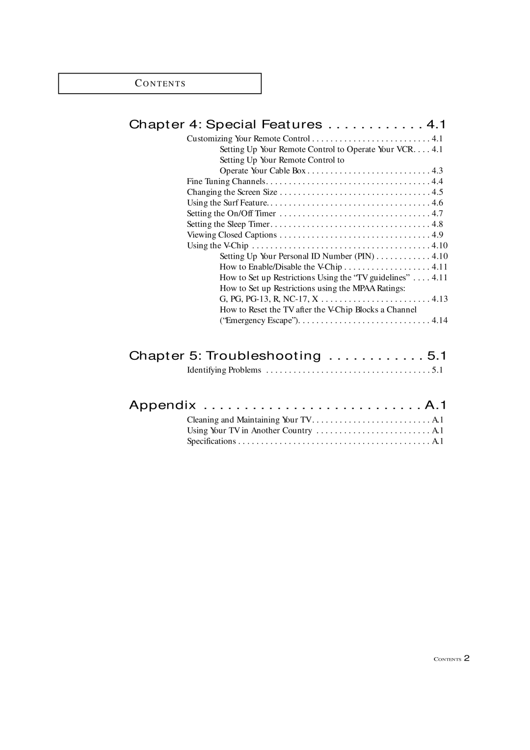 Samsung TXM 1967, TXM 1997, TXM 1367 manual Special Features, Troubleshooting 