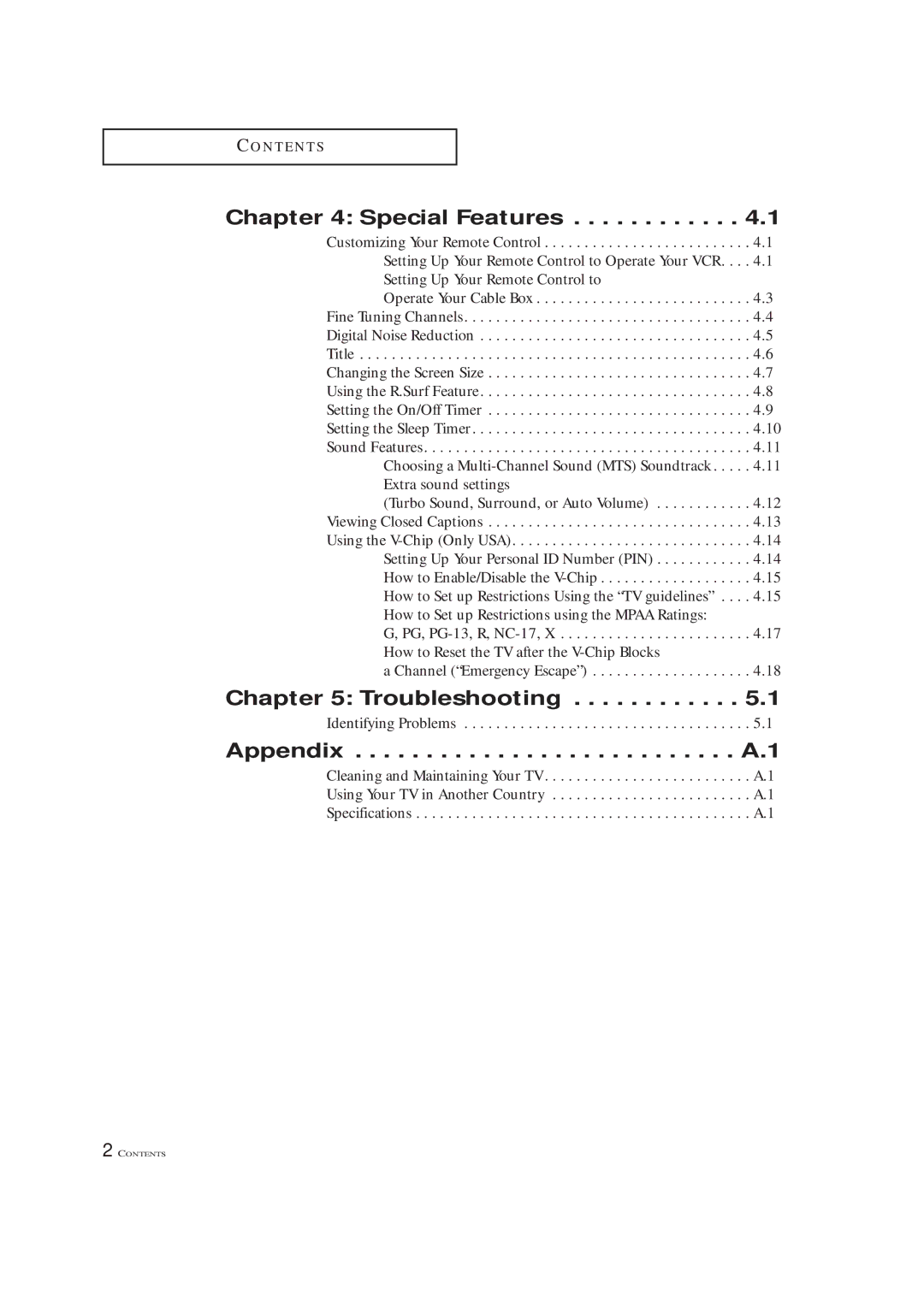 Samsung TXM 2790F, TXM3292F, TXL 2791F manual Special Features, Troubleshooting 