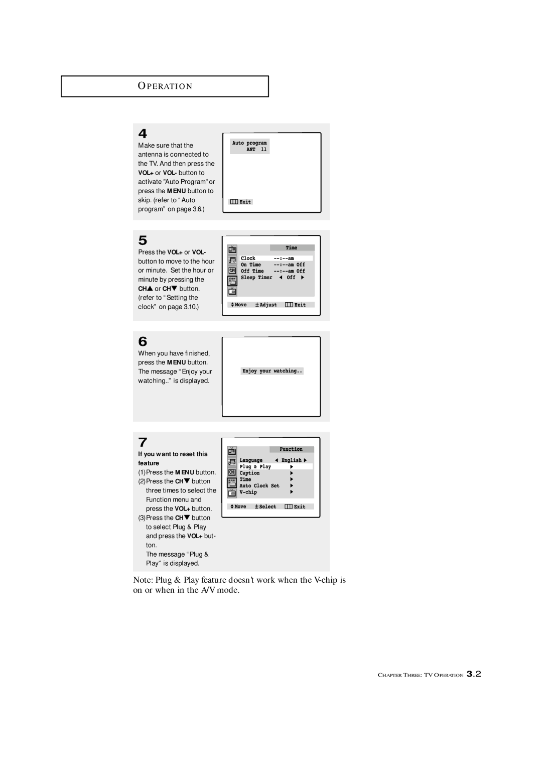 Samsung TXM 3298HF, TXM 2796HF, TXM 3098WHF, TXM 2798HF, TXM 3296HF, TXM 3297HF, TXM 2797HF If you want to reset this feature 