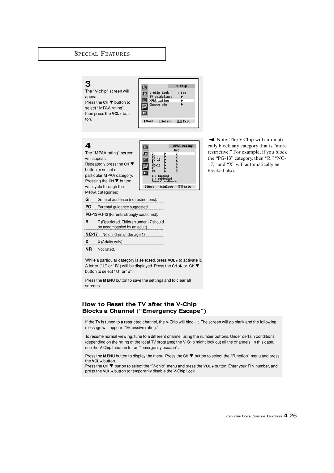 Samsung TXM 2797HF, TXM 2796HF, TXM 3098WHF, TXM 2798HF, TXM 3296HF, TXM 3297HF, TXM 3298HF manual E C I a L F E AT U R E S 