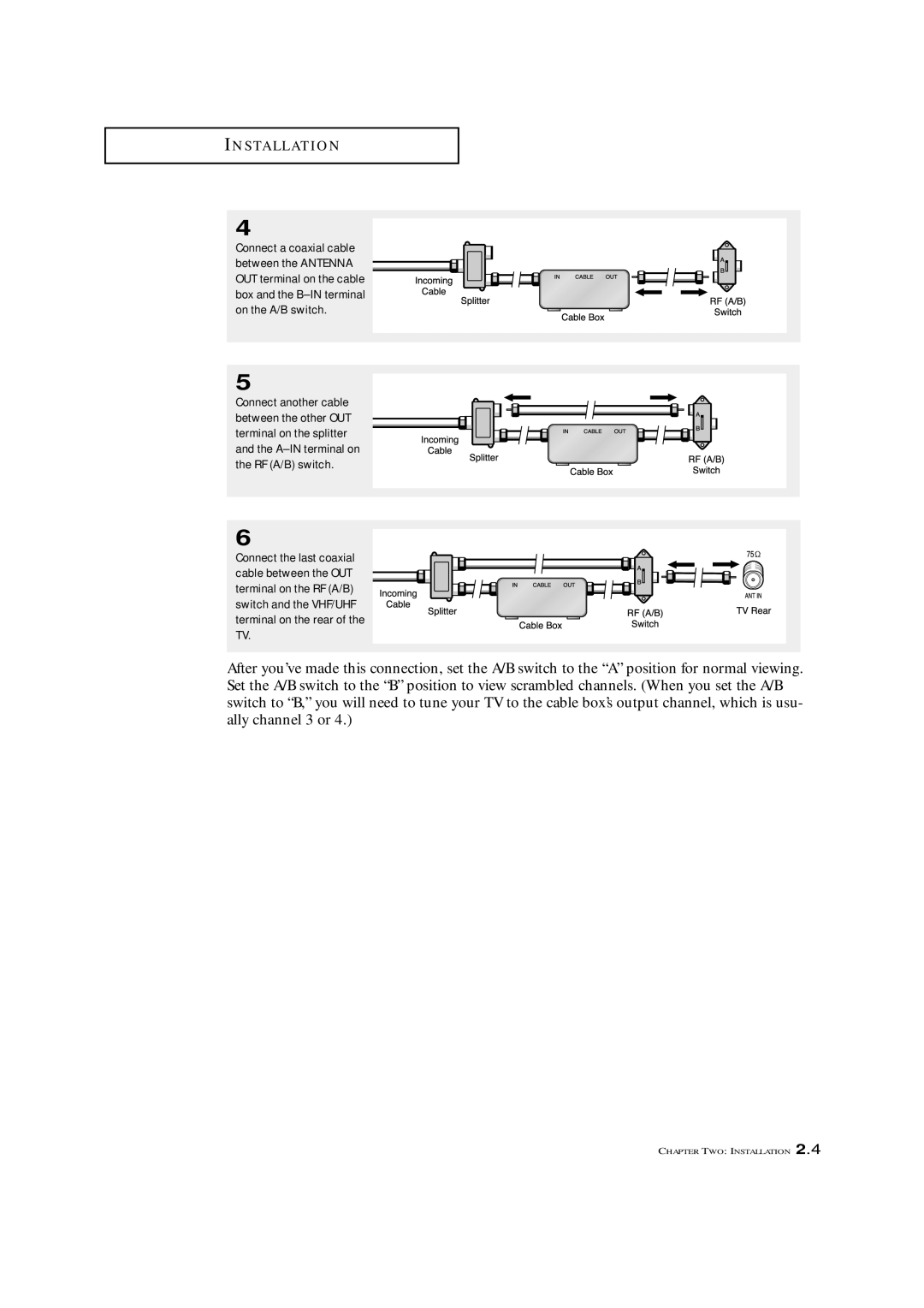 Samsung TXM 3097WHF manual S Ta L L At I O N 