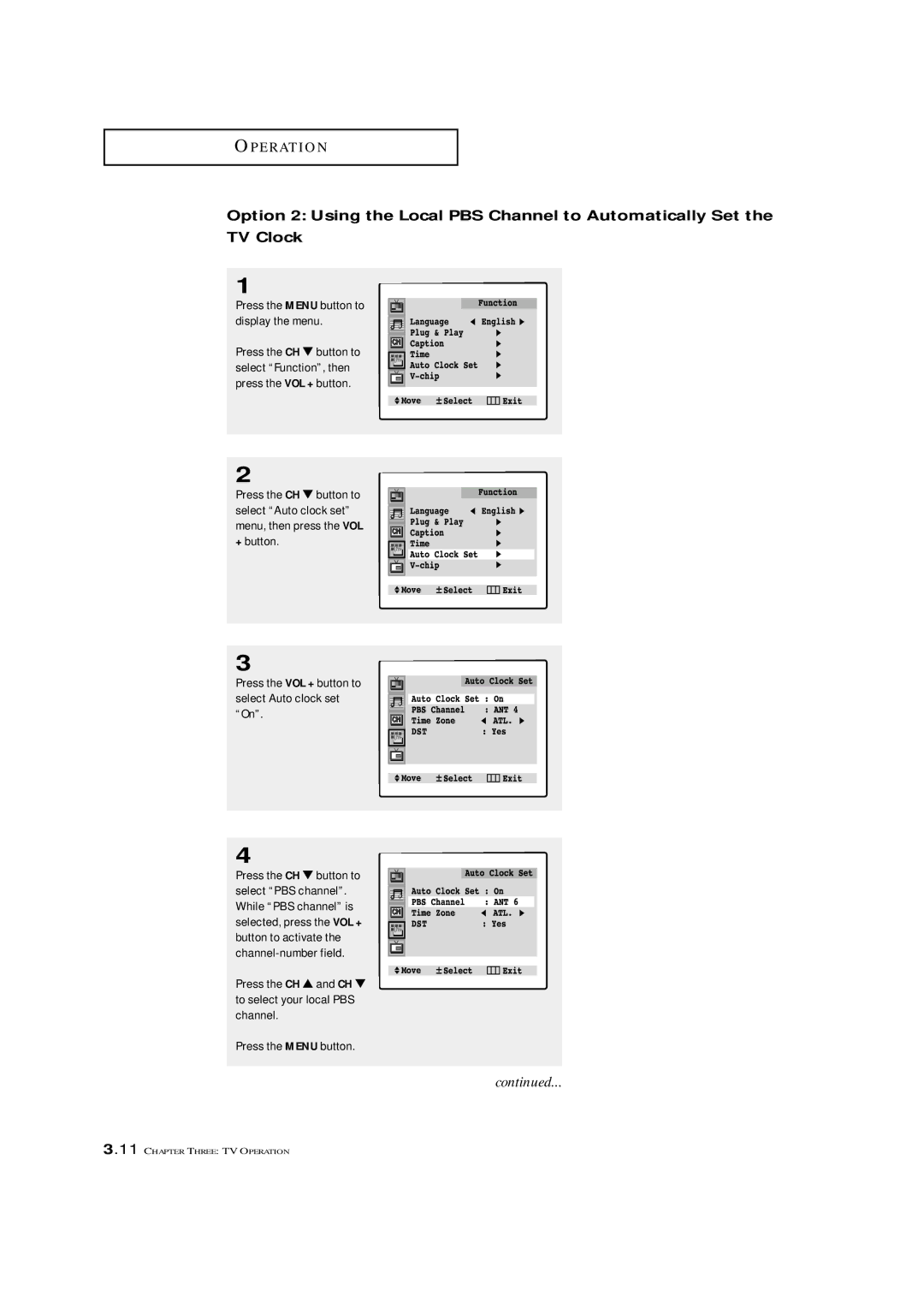 Samsung TXM 3097WHF manual E R At I O N 