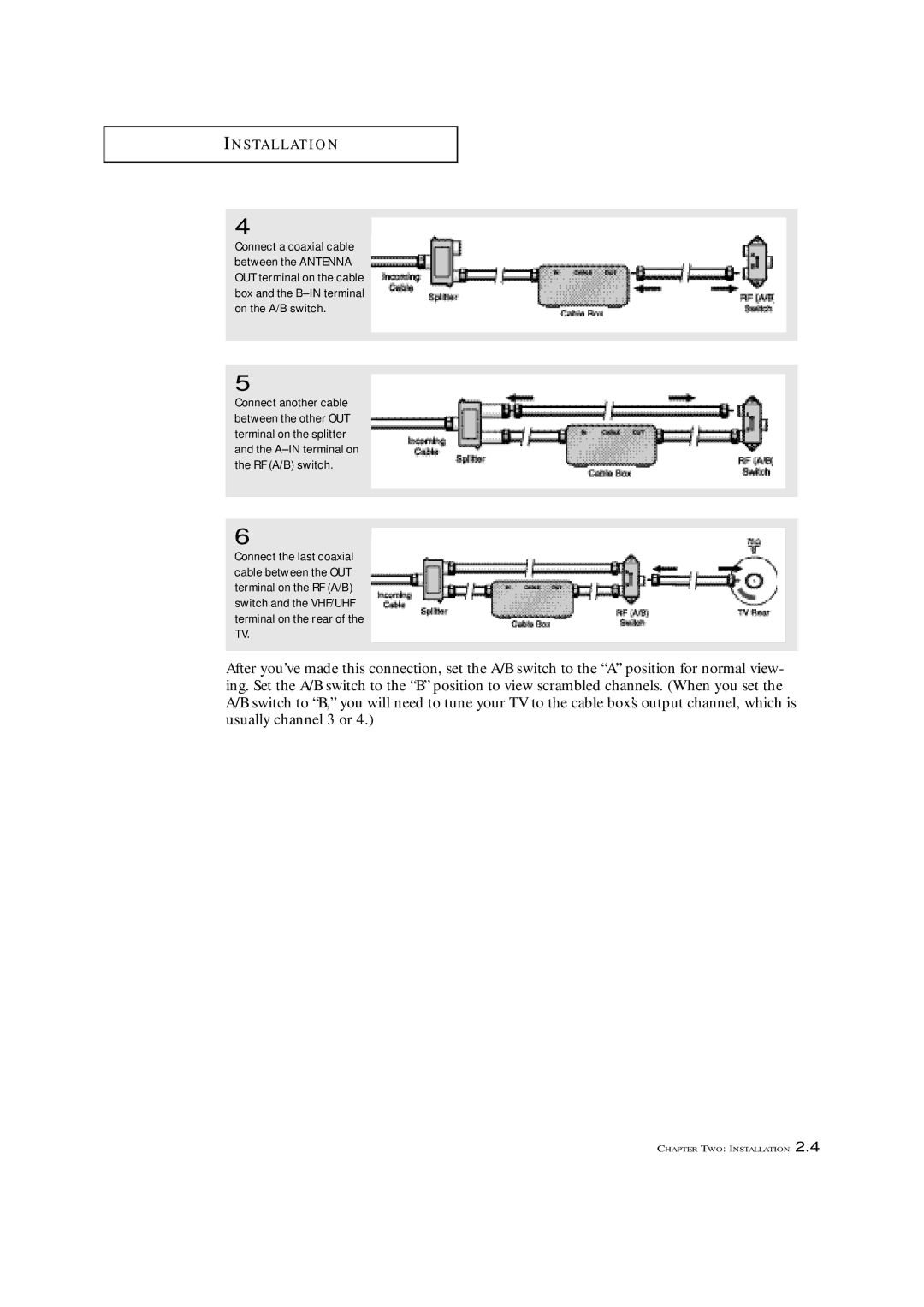 Samsung TXN 1430F, TXN 2022, TXN 1634F manual S Ta L L At I O N 