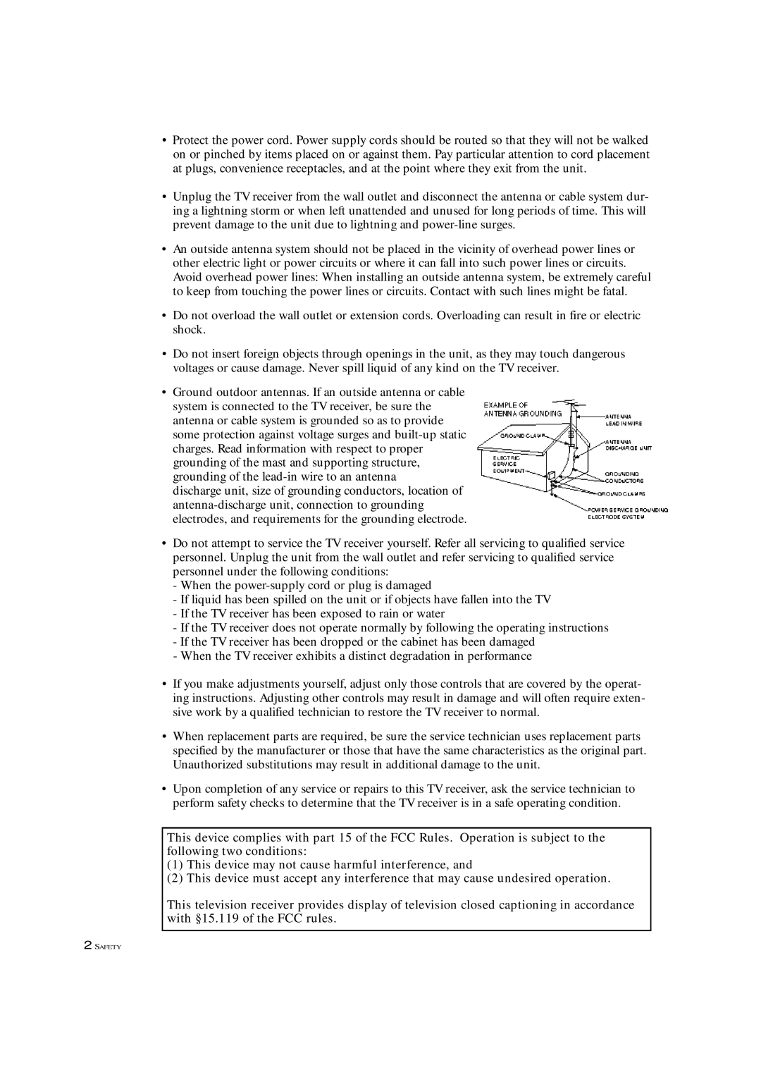 Samsung TXN 1634F, TXN 2022, TXN 1430F manual Safety 