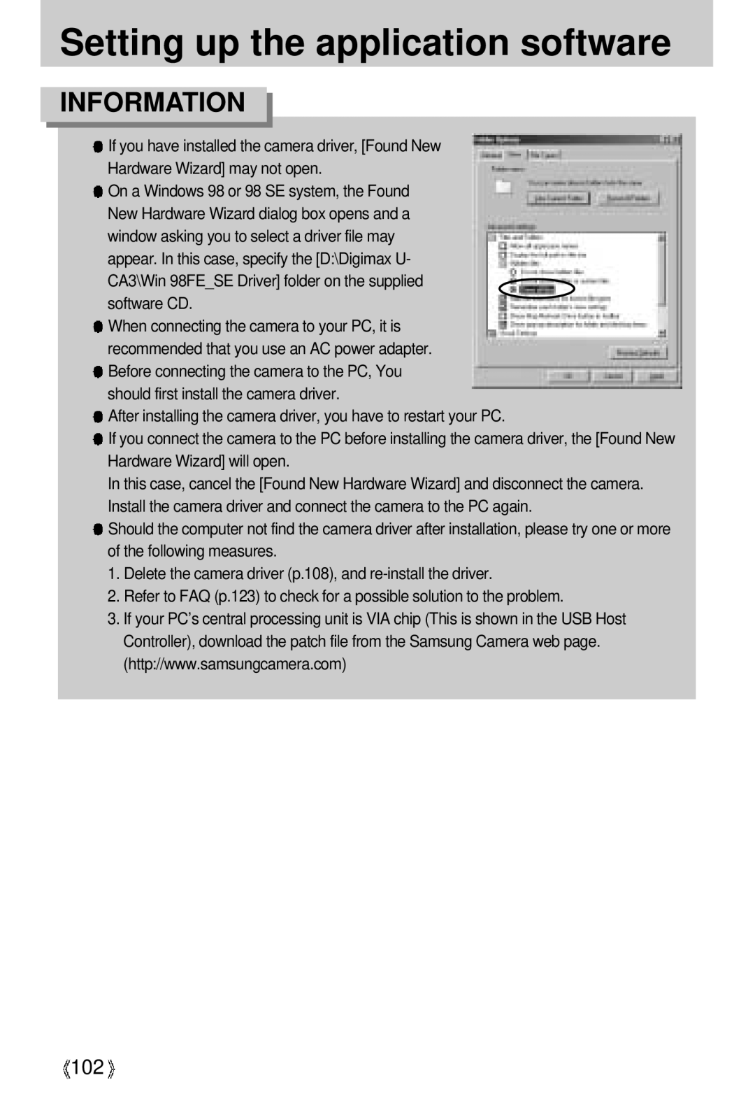 Samsung U-CA 3 manual 102 