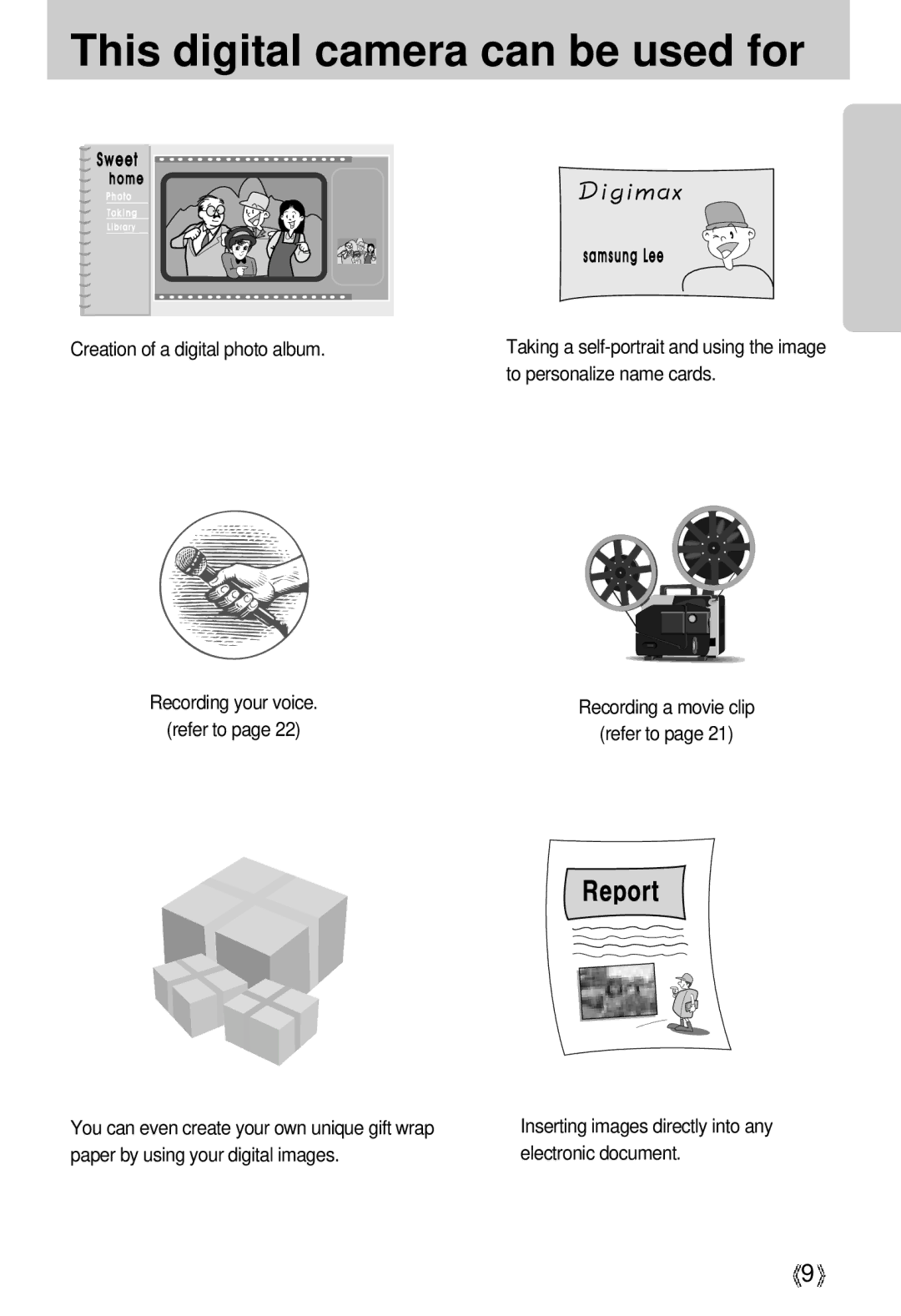 Samsung U-CA 3 manual This digital camera can be used for 