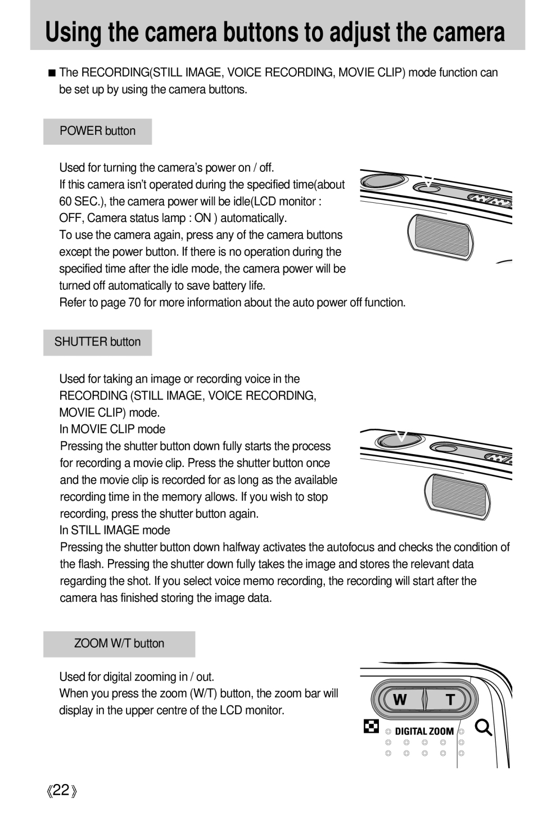 Samsung U-CA 501 user manual OFF, Camera status lamp on automatically, Recording Still IMAGE, Voice Recording 