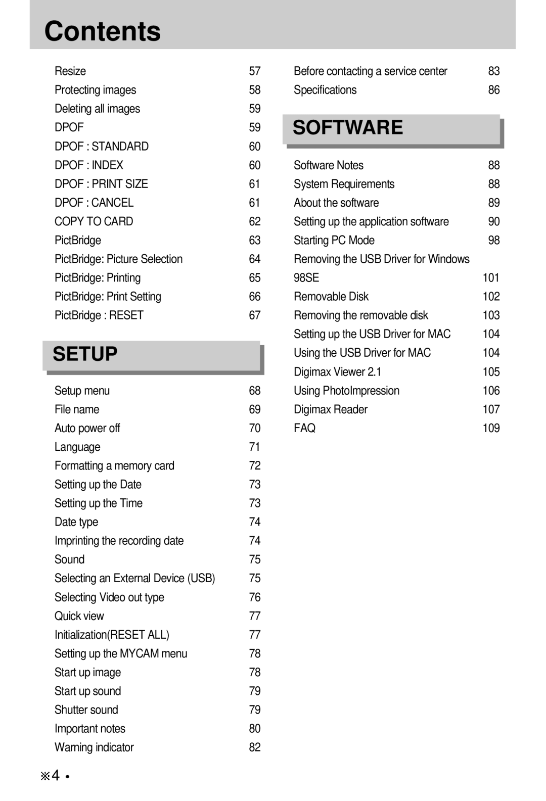 Samsung U-CA 501 user manual Dpof Standard Dpof Index, Dpof Print Size, Dpof Cancel, Copy to Card, Faq 