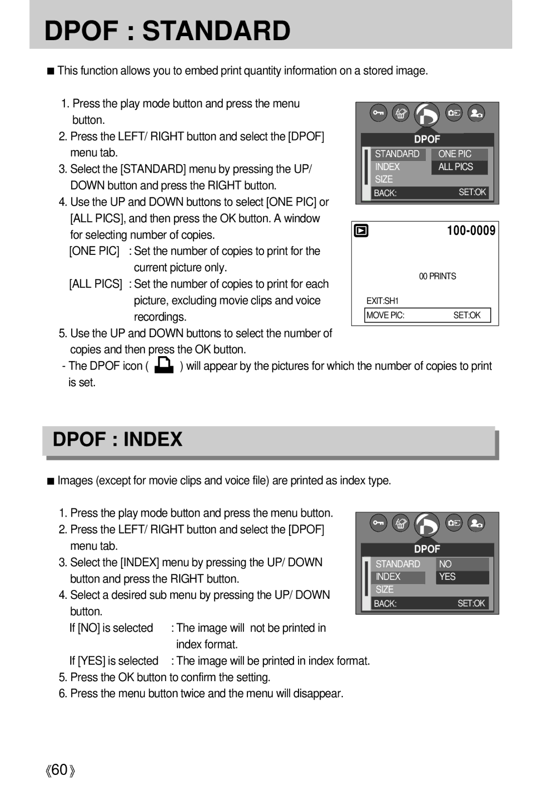 Samsung U-CA 501 Select the Standard menu by pressing the UP, Down button and press the Right button, Recordings 