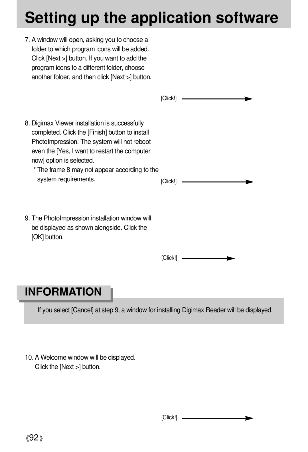 Samsung U-CA 501 user manual Frame 8 may not appear according to System requirements 