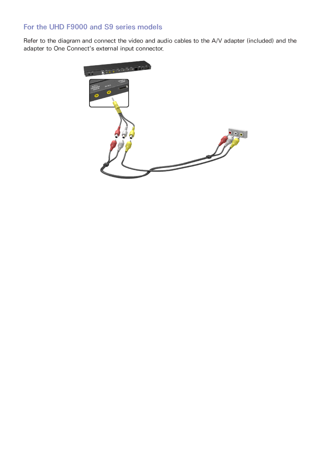 Samsung UA110S9ARXUM, UA110S9VRXUM, UA110S9VRXZN manual For the UHD F9000 and S9 series models 