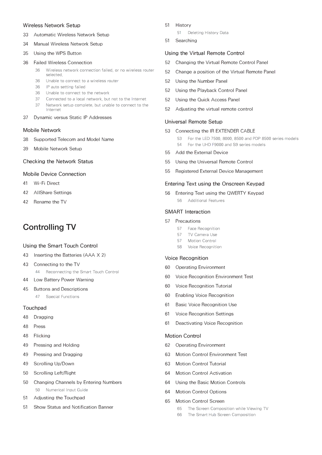 Samsung UA110S9VRXUM, UA110S9VRXZN, UA110S9ARXUM manual Controlling TV 