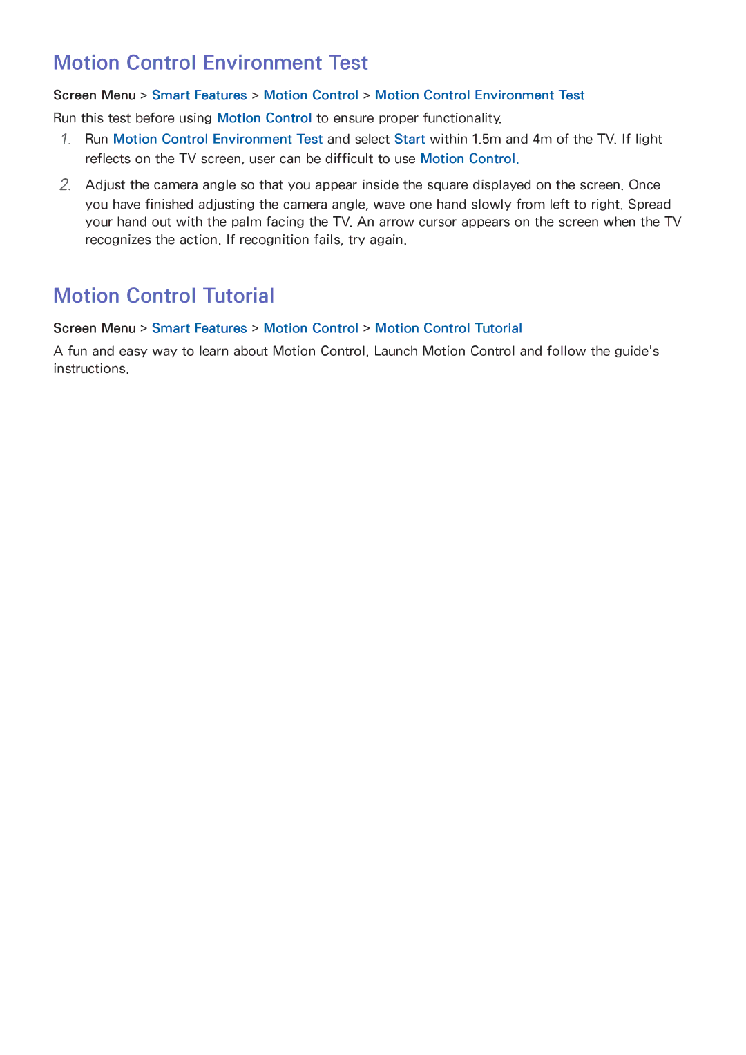 Samsung UA110S9VRXZN, UA110S9VRXUM, UA110S9ARXUM manual Motion Control Environment Test, Motion Control Tutorial 