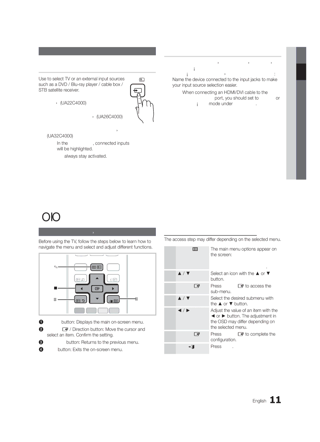 Samsung UA22C4000PXSJ manual Basic Features, Source List, Edit Name, Changing the Input Source, How to Navigate Menu 