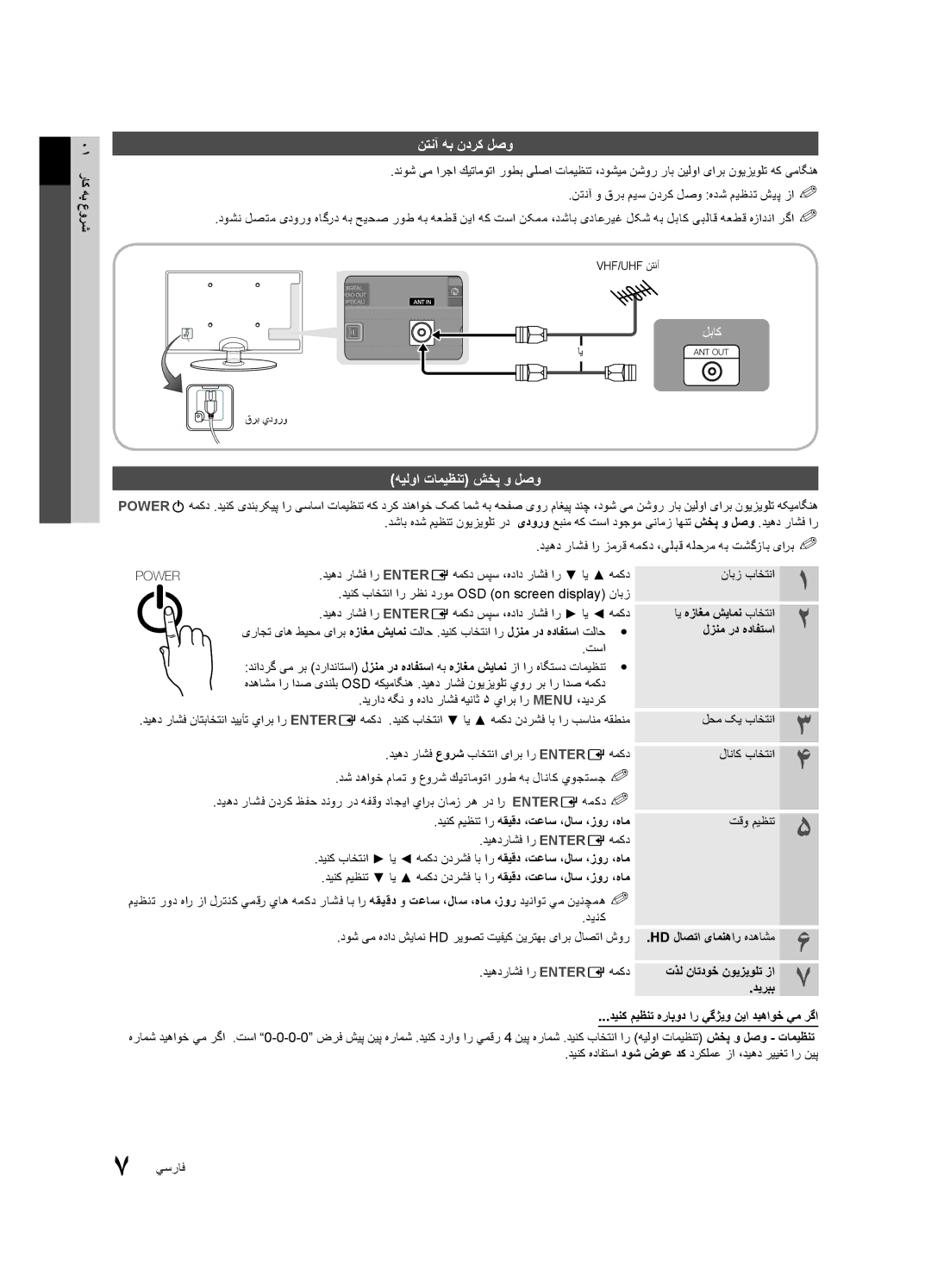 Samsung UA32C4000PXSQ, UA26C4000PXSV, UA26C4000PXTW, UA32C4000PXUM, UA22C4000PXHC نتنآ هب ندرک لصو, هیلوا تامیظنت شخپ و لصو 