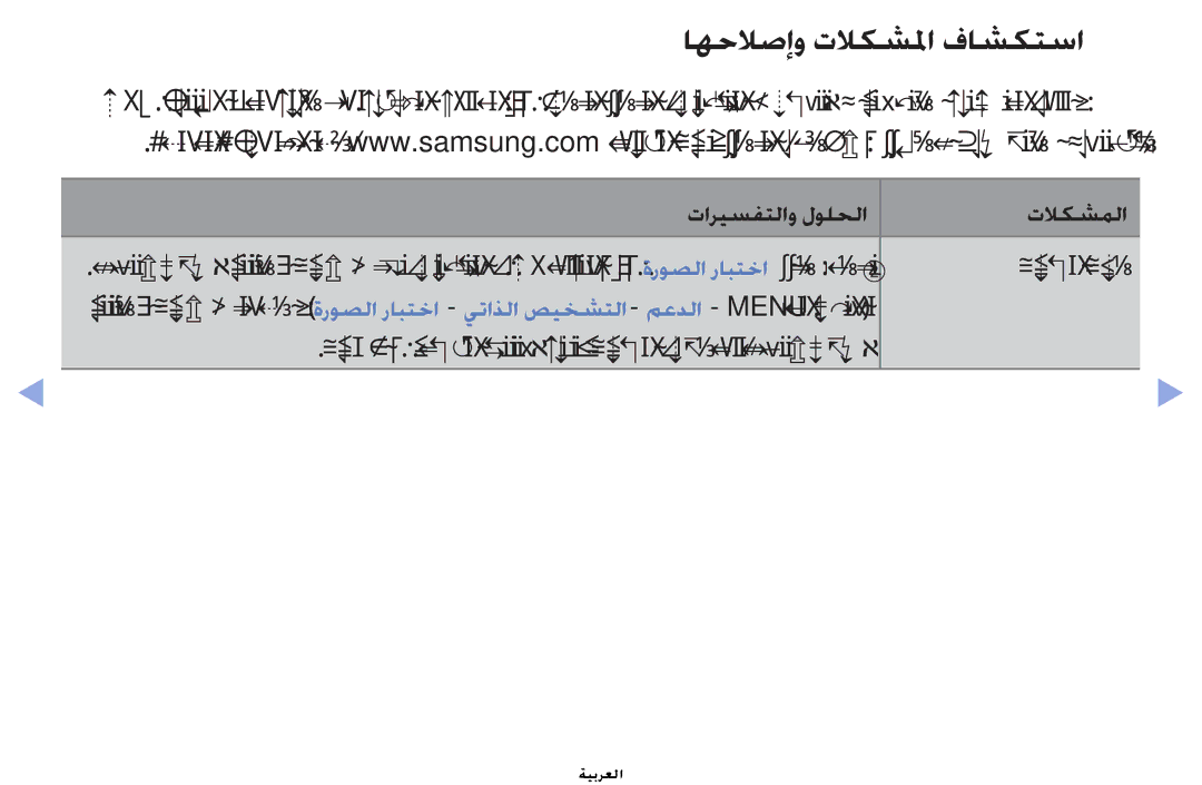 Samsung UA32D4003BWCSH اهحلاصإو تلاكشلما فاشكتسا, ةروصلا ةدوج, ةراشلإا وأ ردصملا ببسب ةئيدر ةروصلا نوكت دق ،حيحص لكشب 