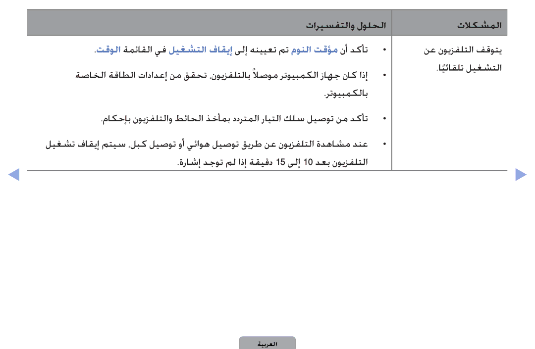 Samsung UA32D4003BWXSH, UA32D4003BWCSH manual ايئاقلت ليغشتلا, رتويبمكلاب, ةراشإ دجوت مل اذإ ةقيقد 15 ىلإ 10 دعب نويزفلتلا 