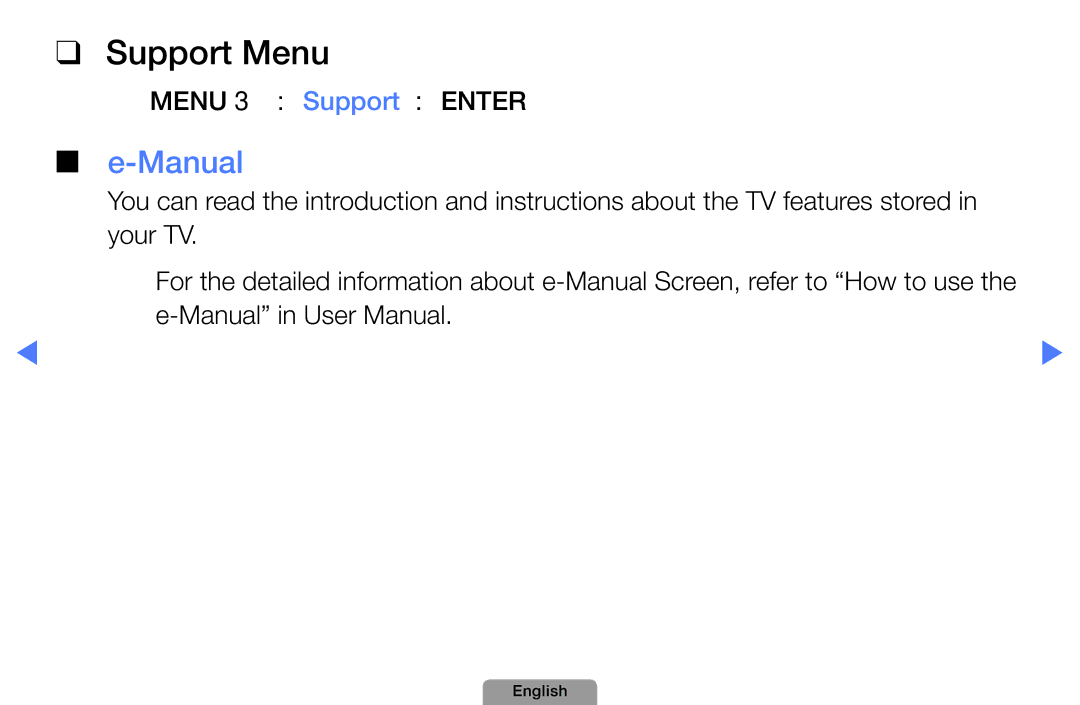 Samsung UA32D5800VRXXT manual Support Menu, Manual 